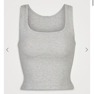 SKIMS Cotton Rib Tank Top Light Heather Grey Sz XS